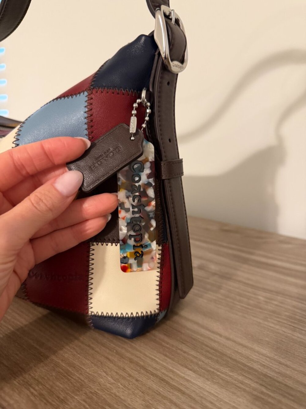 Coachtopia Alter ego blue bell checkered shoulder bag - Picture 3 of 6